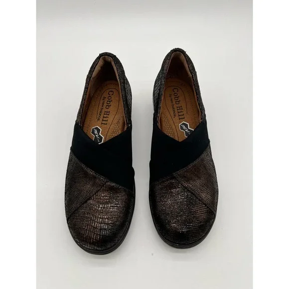 New Cobb Hill by New Balance Brown and Black Slip on Clogs Comfort Flats 7N - Picture 6 of 11